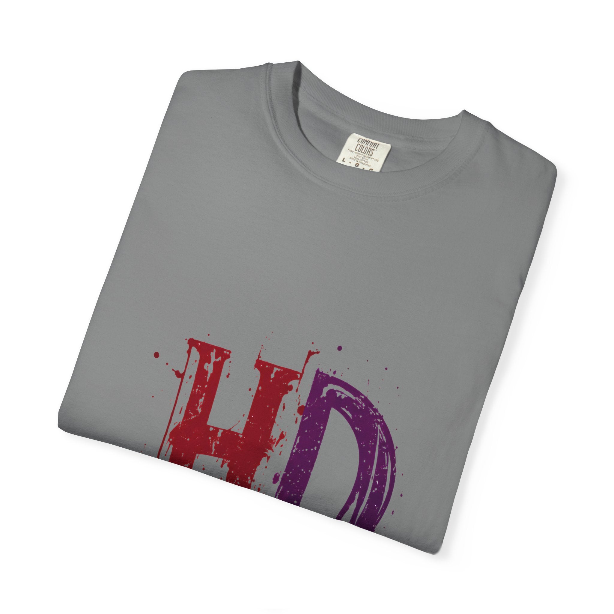 HD Dripping Grunge Letters T-shirt | Distressed Red Purple Typography
