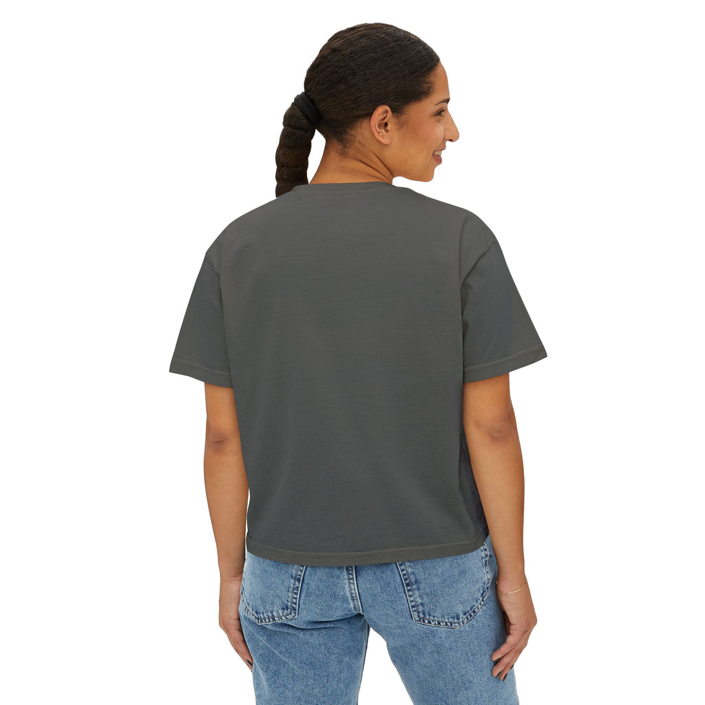 Harleyverse logo boxy tee | Crop T-Shirt, Retro Script, Pink Splash
