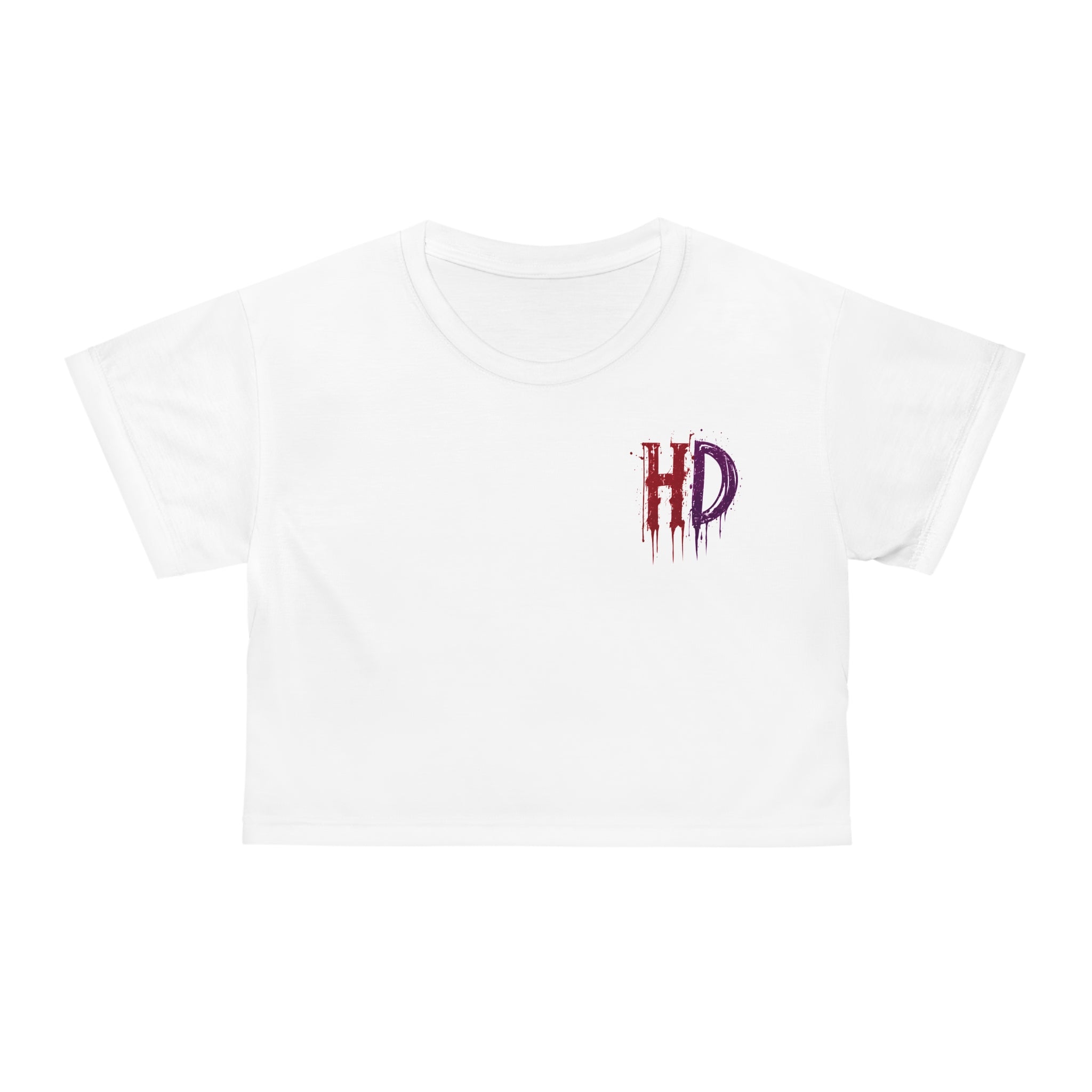 Harley Doo HD Drip Logo Crop Tee | horror ink splatter chest design