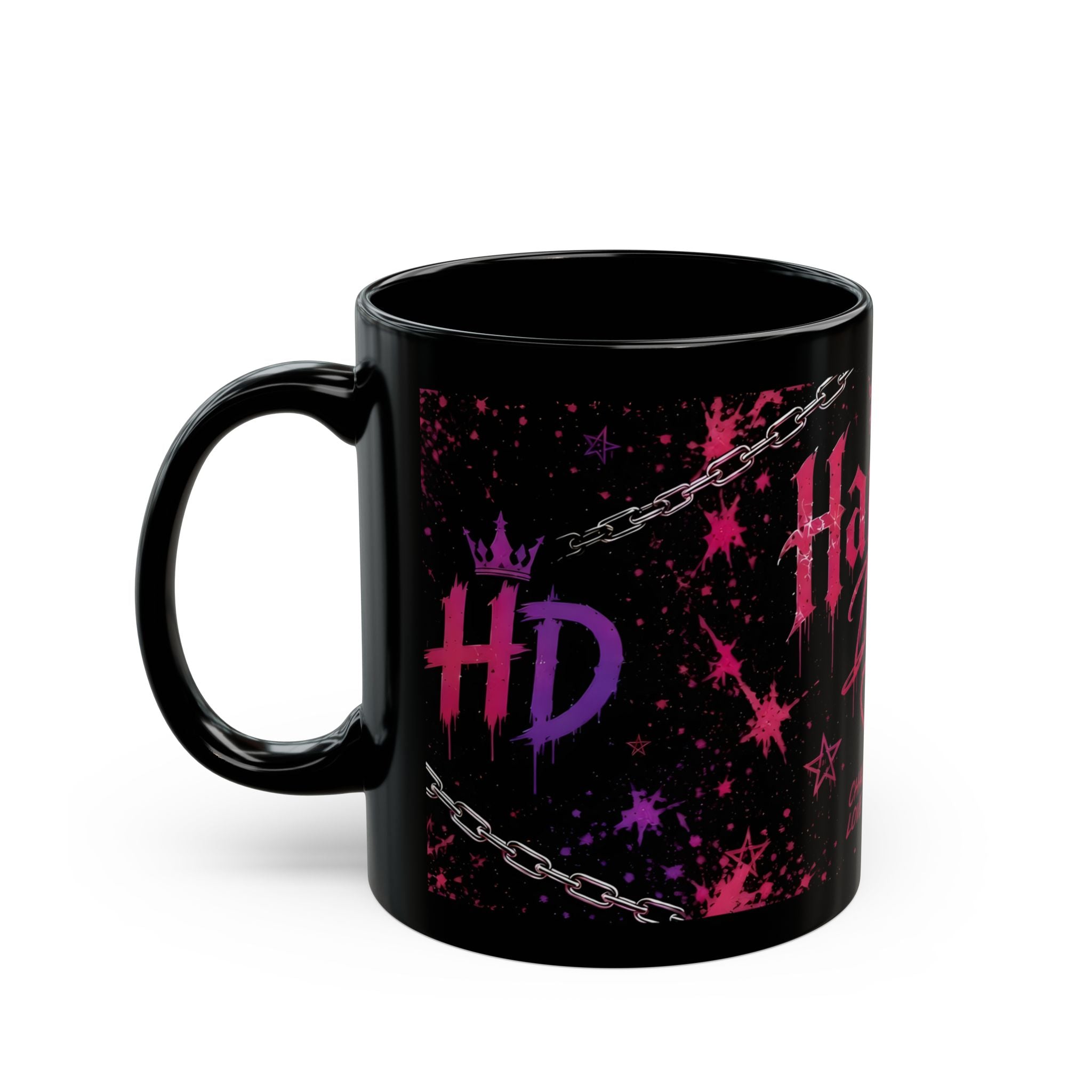 Harley Doo logo mug | Black ceramic mug