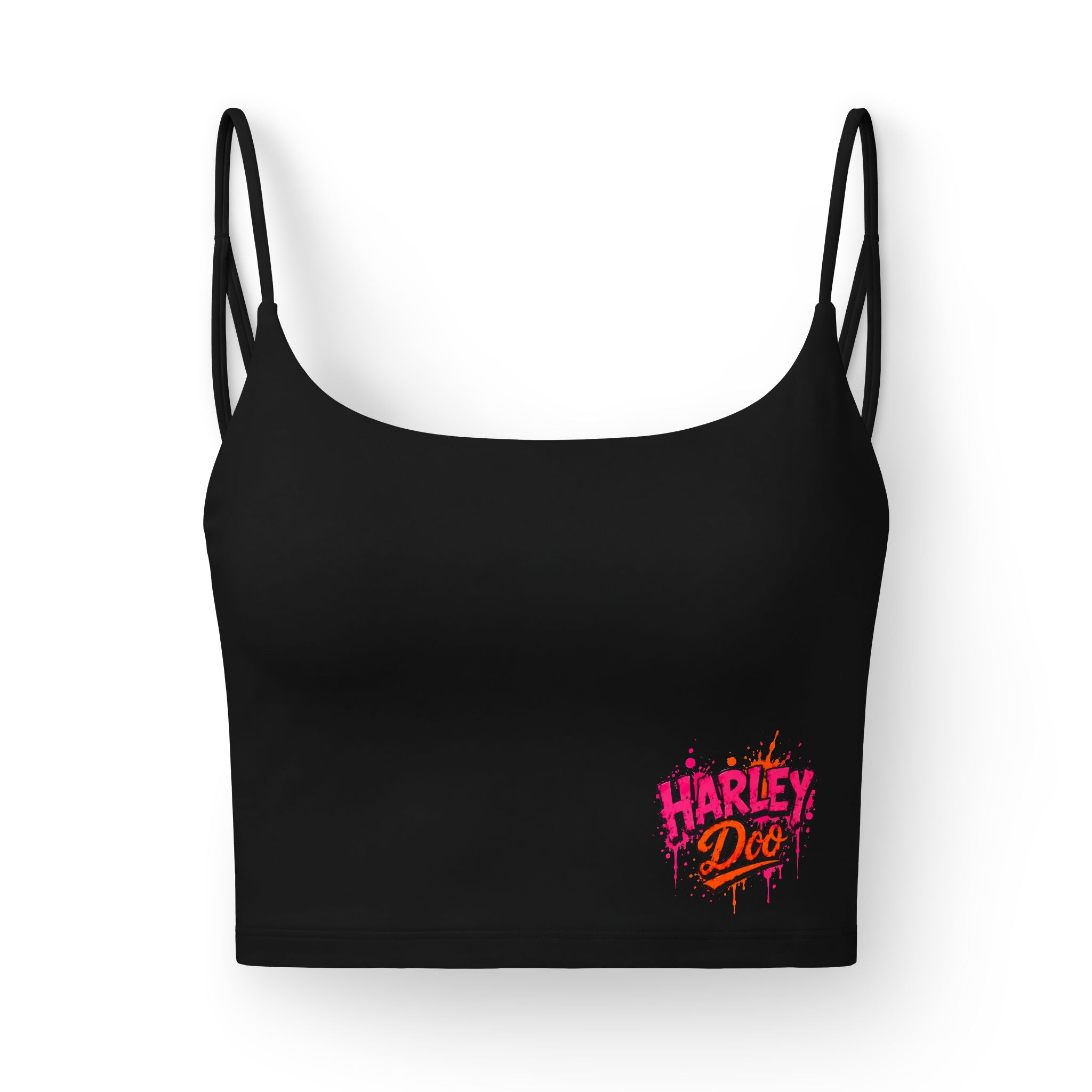 Harley Doo graffiti logo Luxe Bra | cropped strappy sports bralette