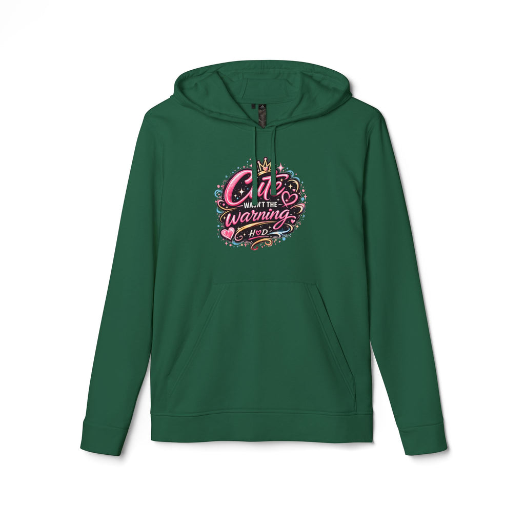 Cute Wasnt the Warning Hoodie | Harley Doo Womens adidas Fleece Hoodie | Girly Graphic Sweatshirt | Bold Pink Statement Hoodie