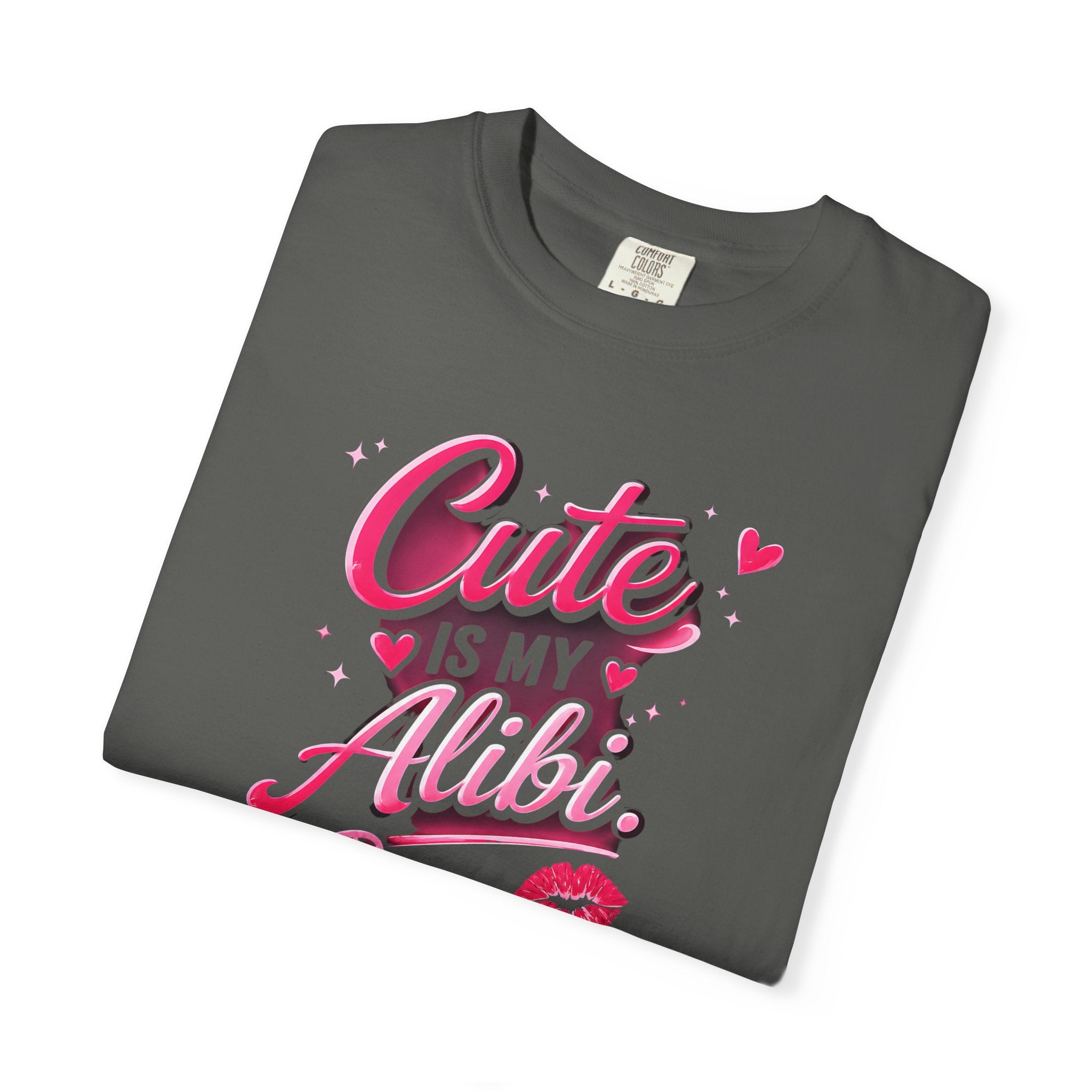 Harley Doo Cute Alibi T-Shirt — Pink Retro Script Graphic Tee