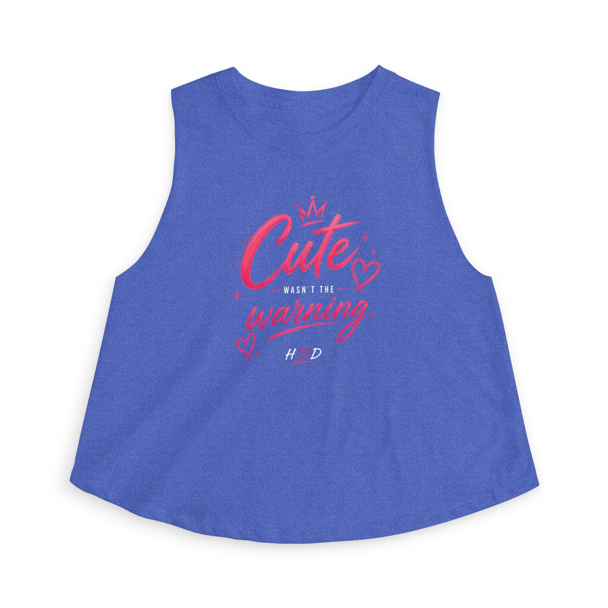 Harley Doo Cute (Daily Life Warning) Crop Top | Graphic Tank, Pink Script Heart Design