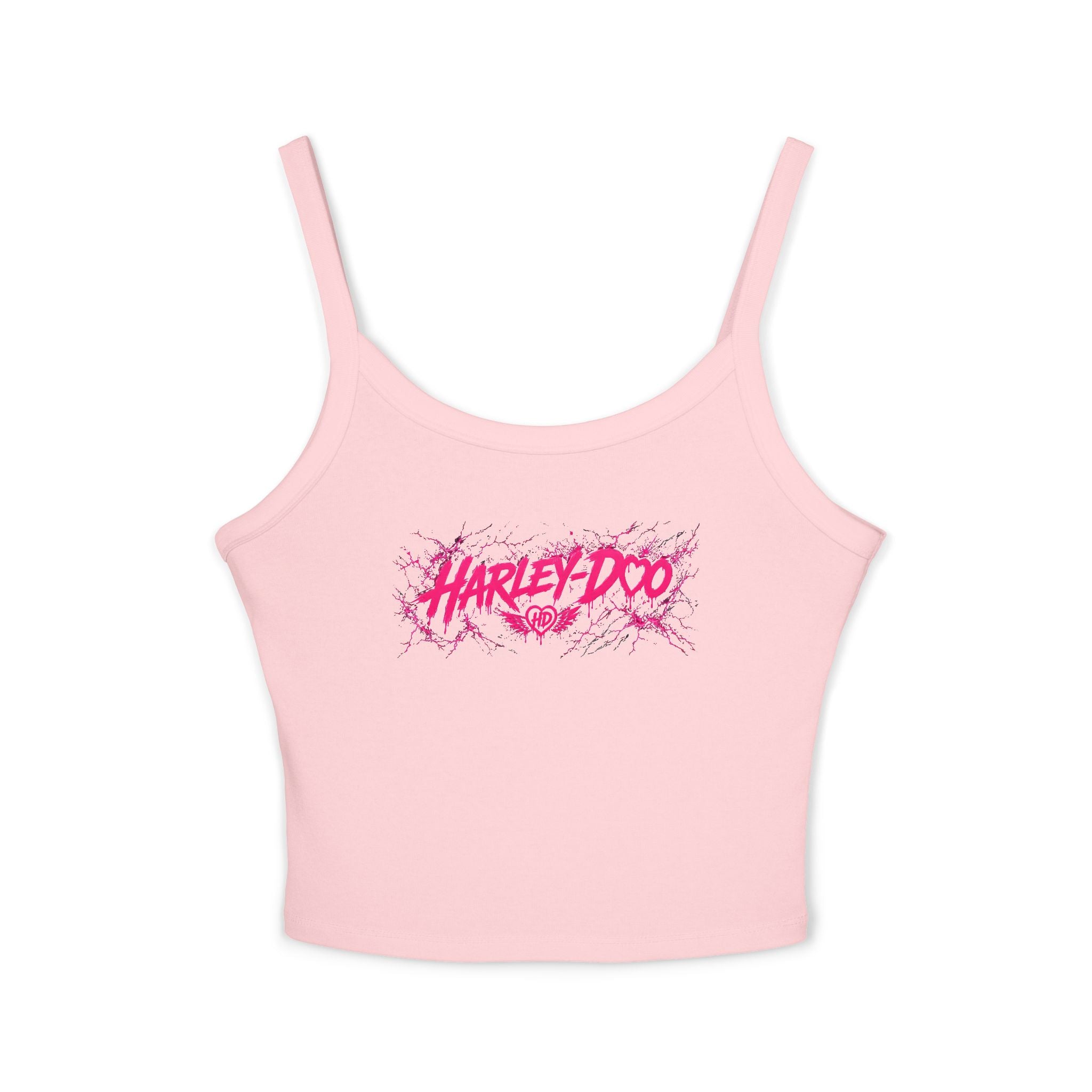 Harley Doo Grunge Logo Tank Top | Crop Spaghetti Strap