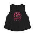 Harley Doo Cute (Daily Life Warning) Crop Top | Graphic Tank, Pink Script Heart Design