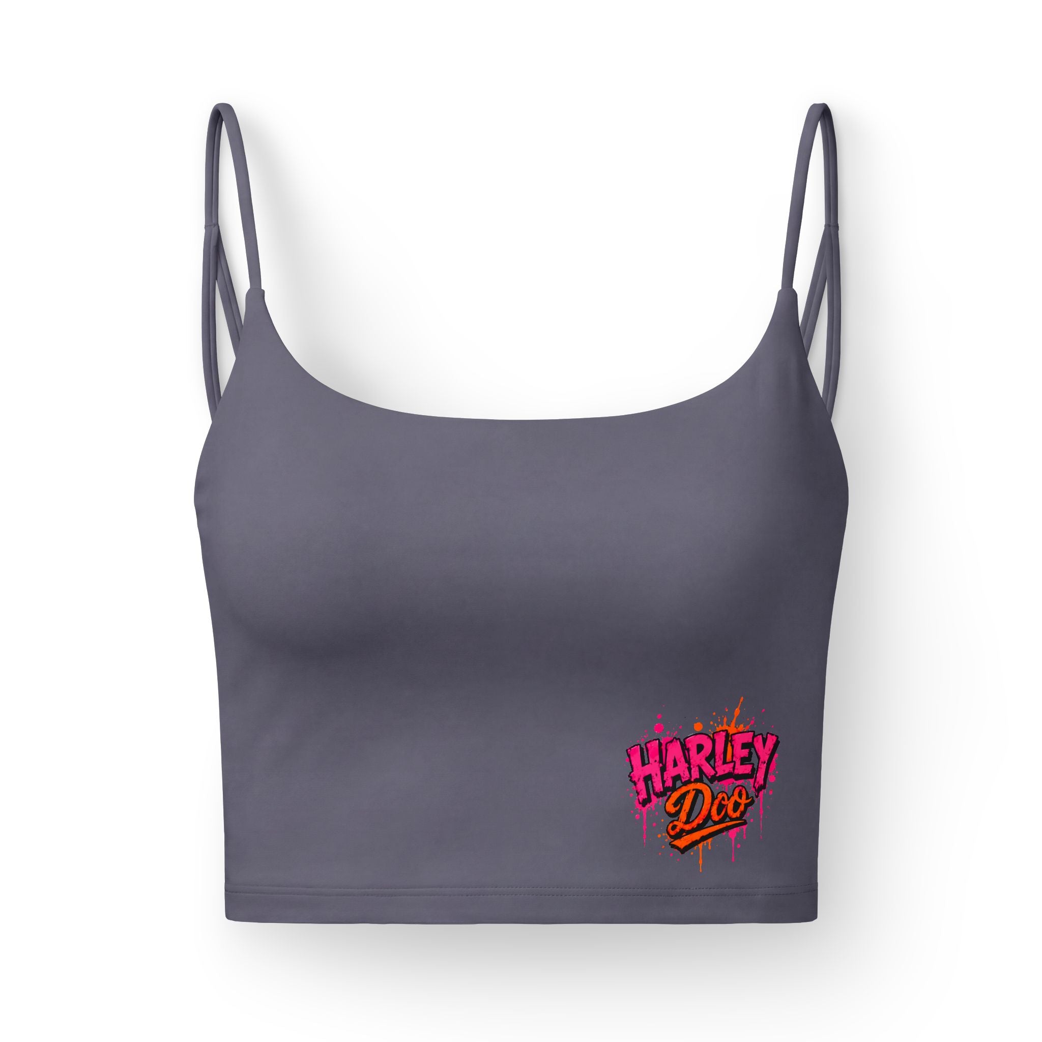 Harley Doo graffiti logo Luxe Bra | cropped strappy sports bralette