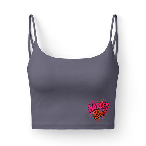 Harley Doo graffiti logo Luxe Bra | cropped strappy sports bralette