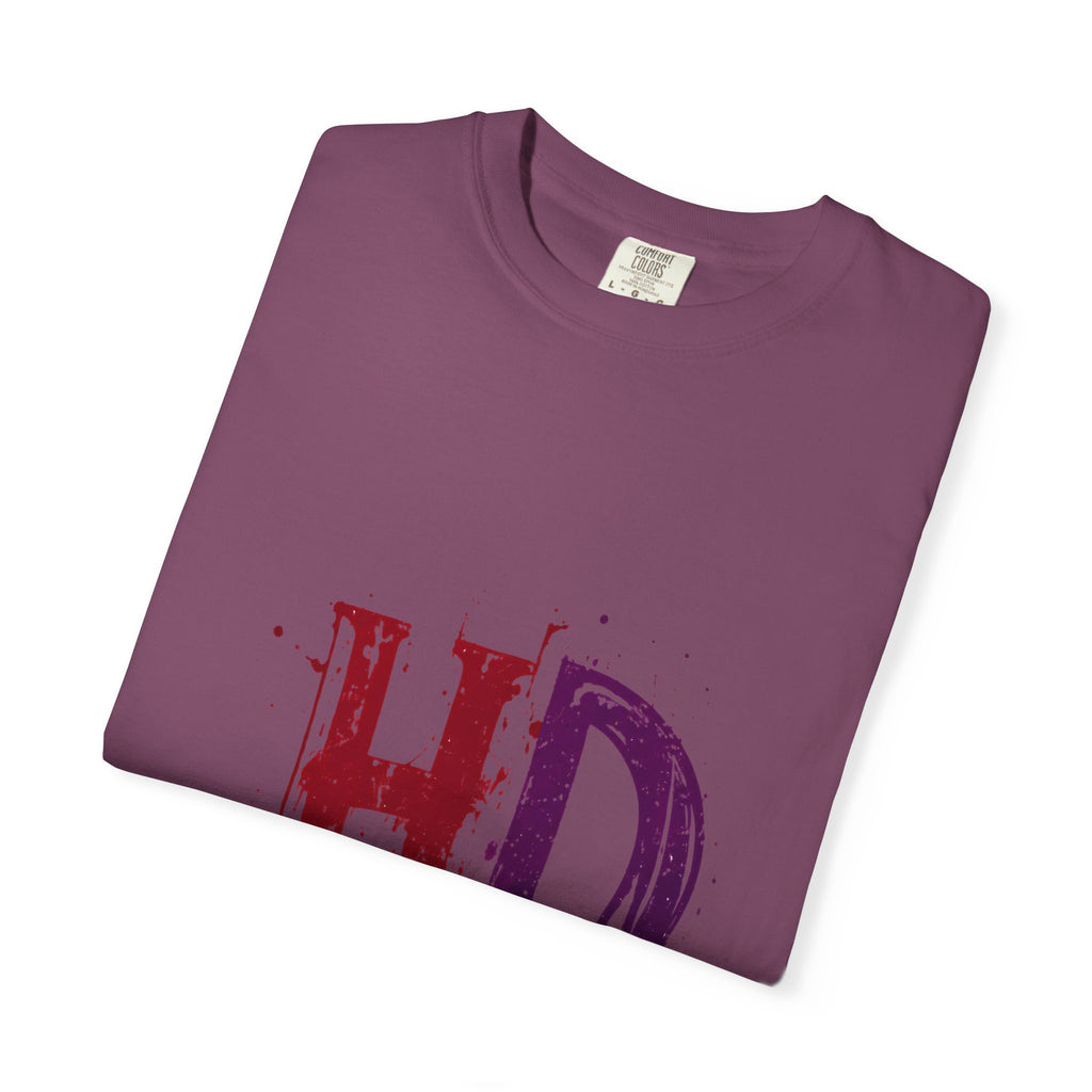 HD Dripping Grunge Letters T-shirt | Distressed Red Purple Typography