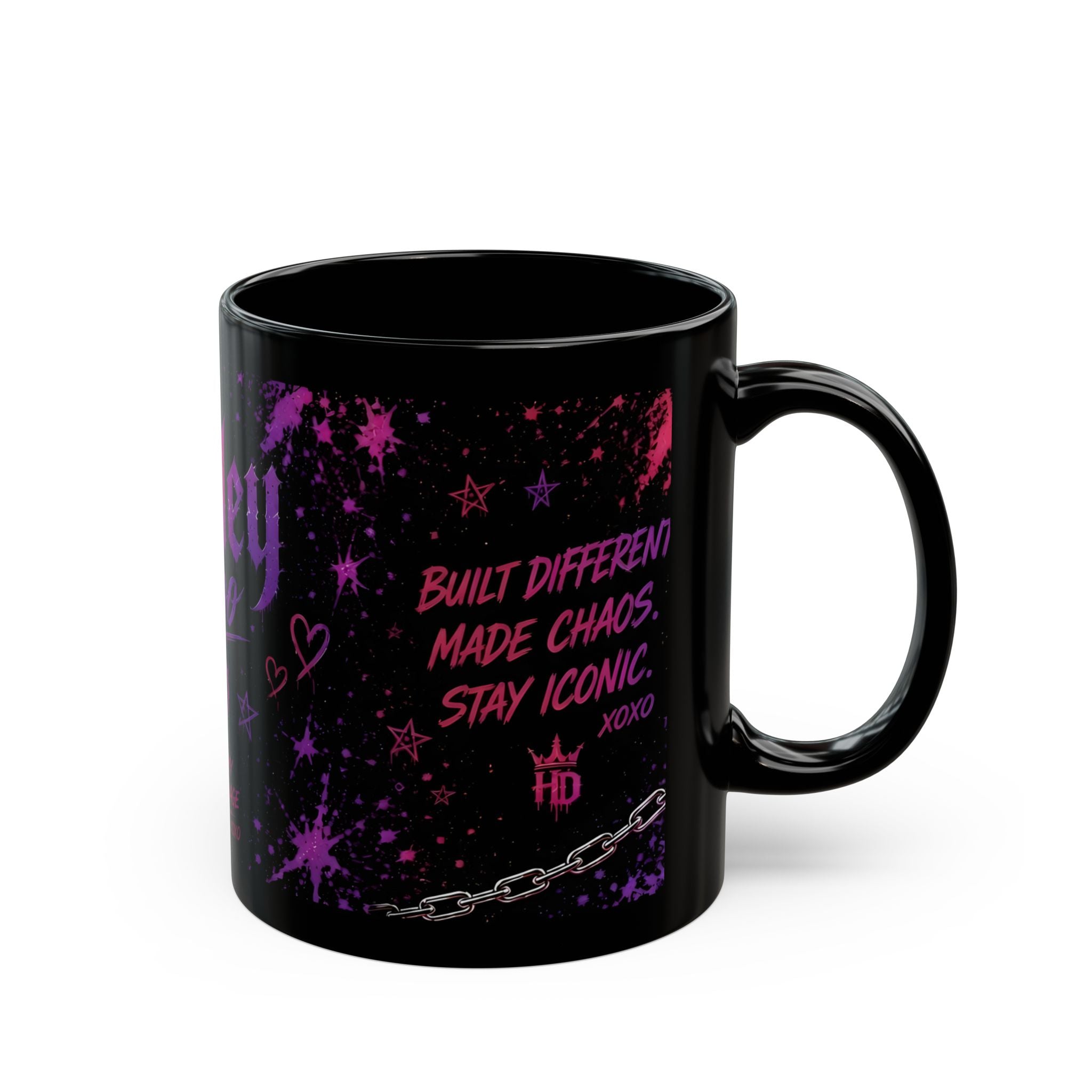 Harley Doo logo mug | Black ceramic mug