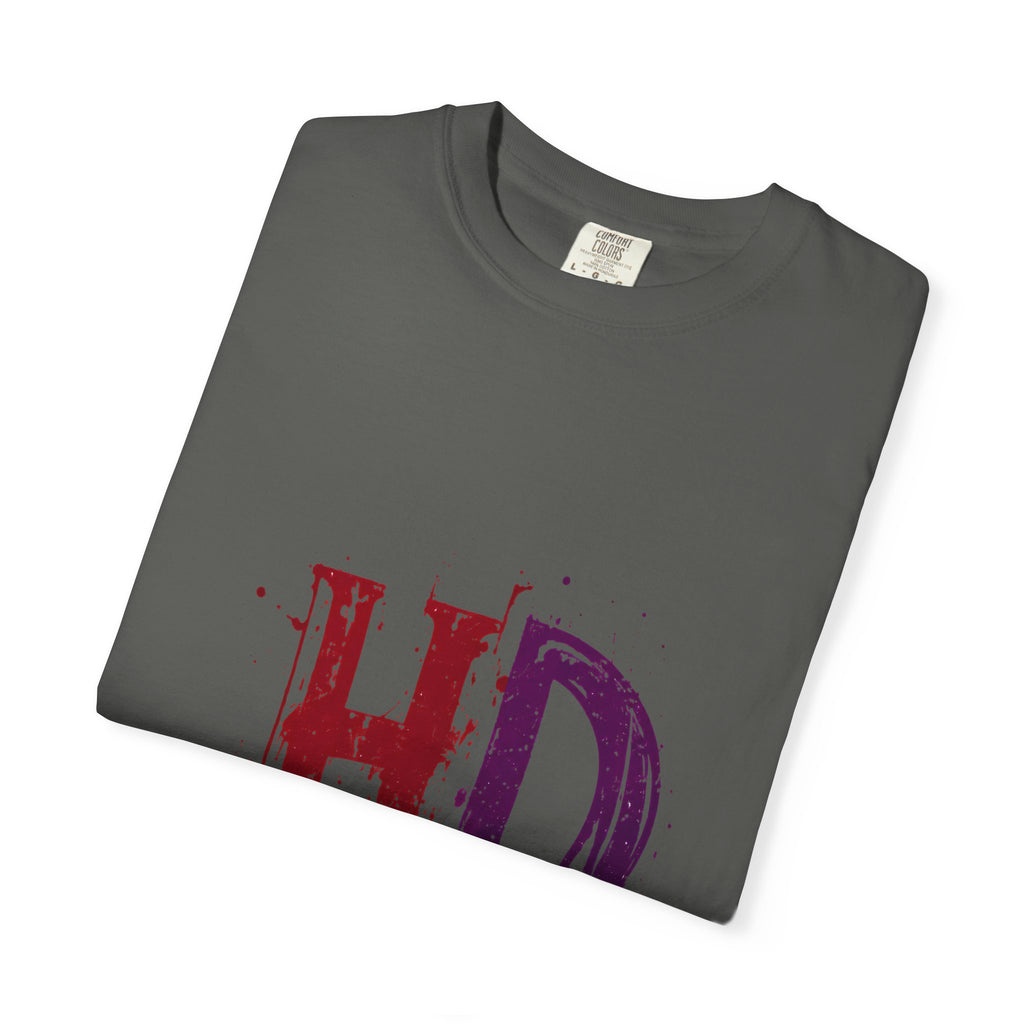 HD Dripping Grunge Letters T-shirt | Distressed Red Purple Typography