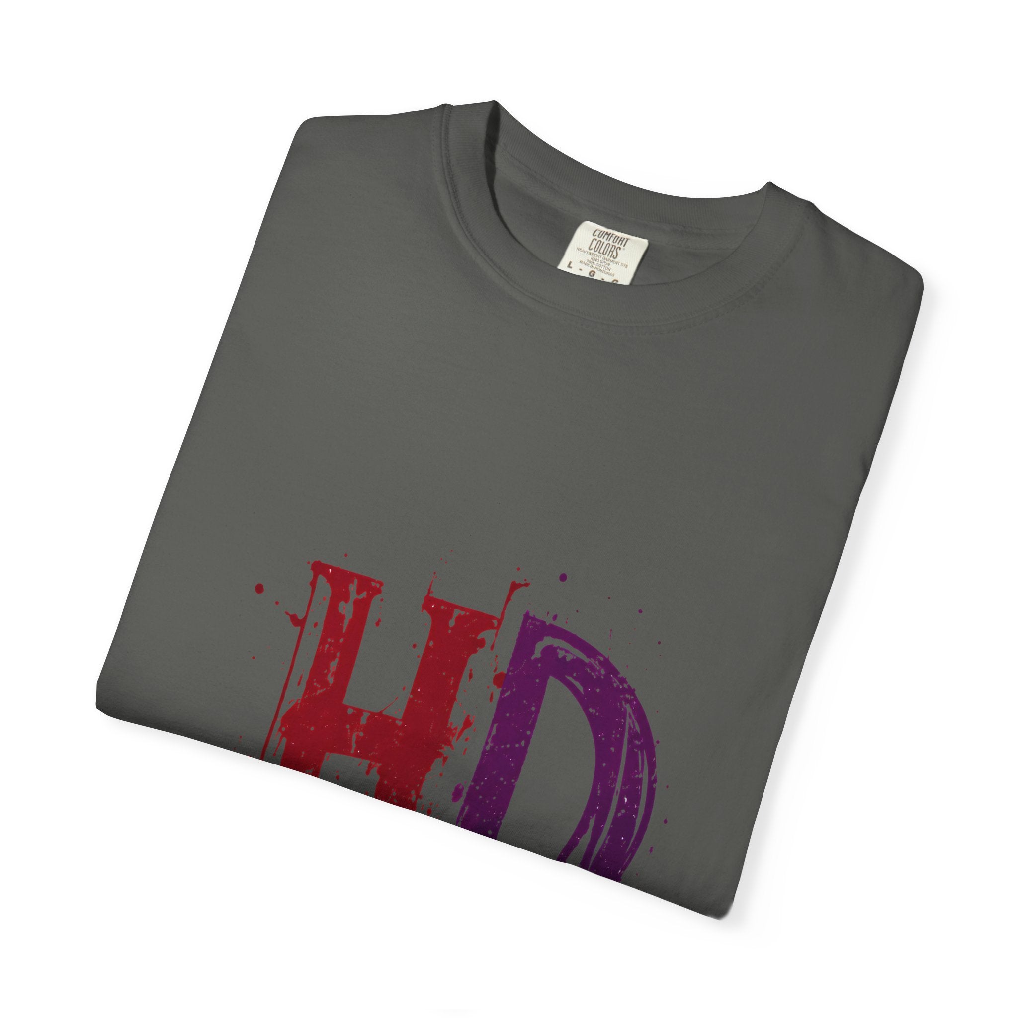 HD Dripping Grunge Letters T-shirt | Distressed Red Purple Typography