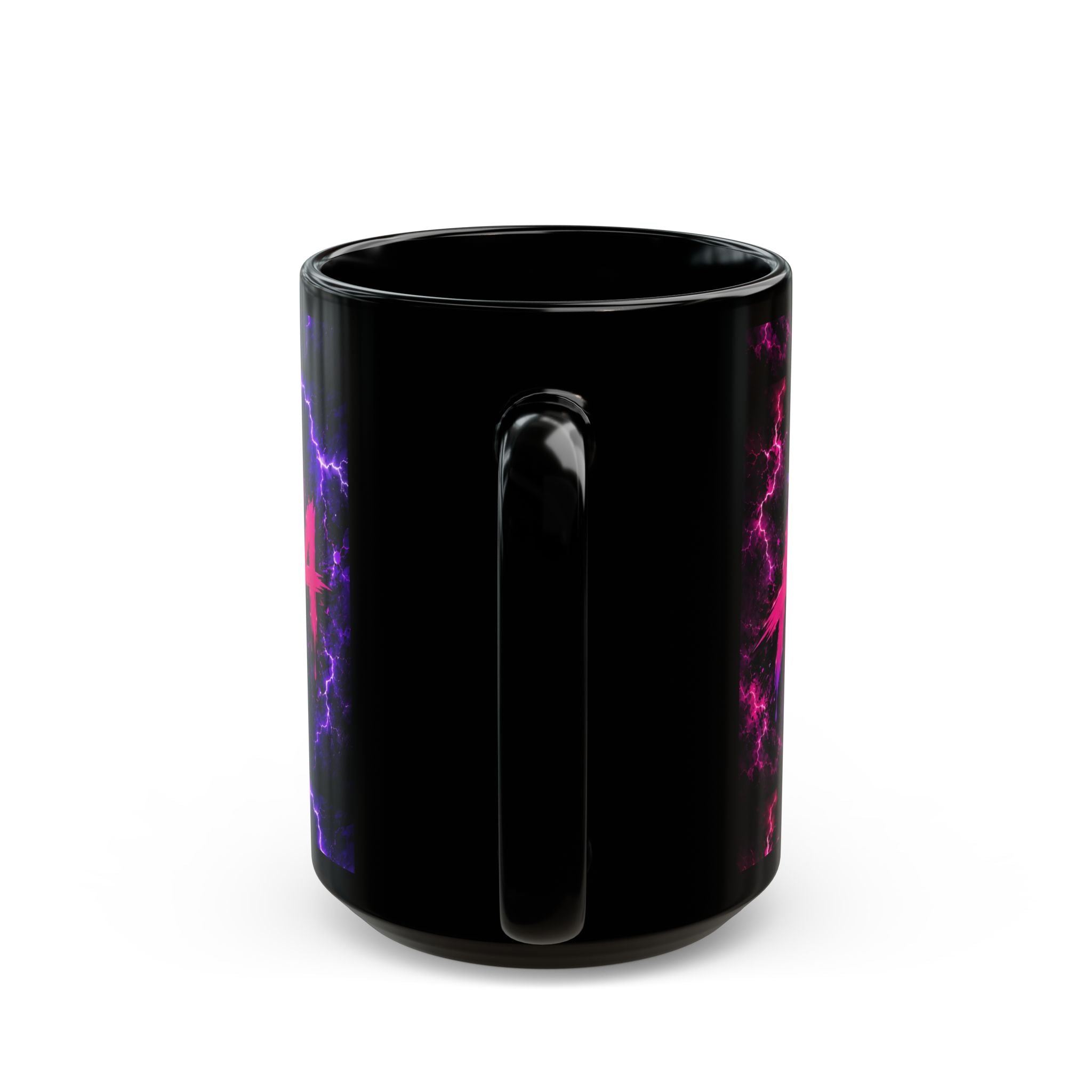 Harley Mania neon lightning Mug | Black ceramic coffee mug
