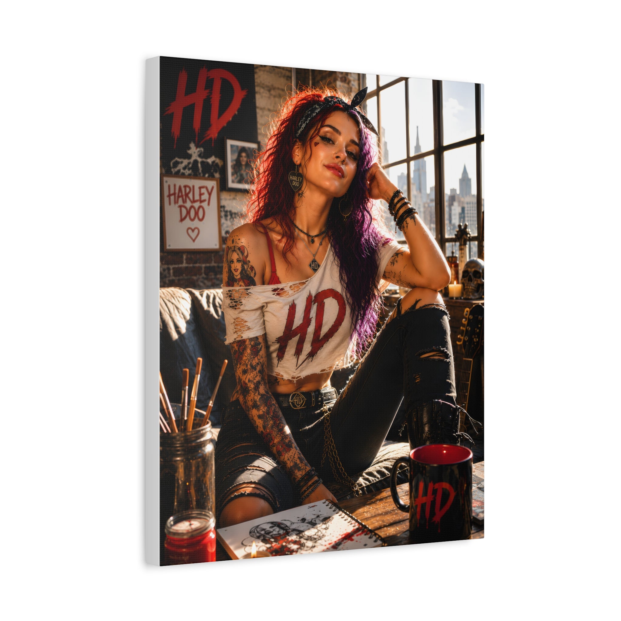 Harley Doo 16x20 Punk Girl Canvas Art