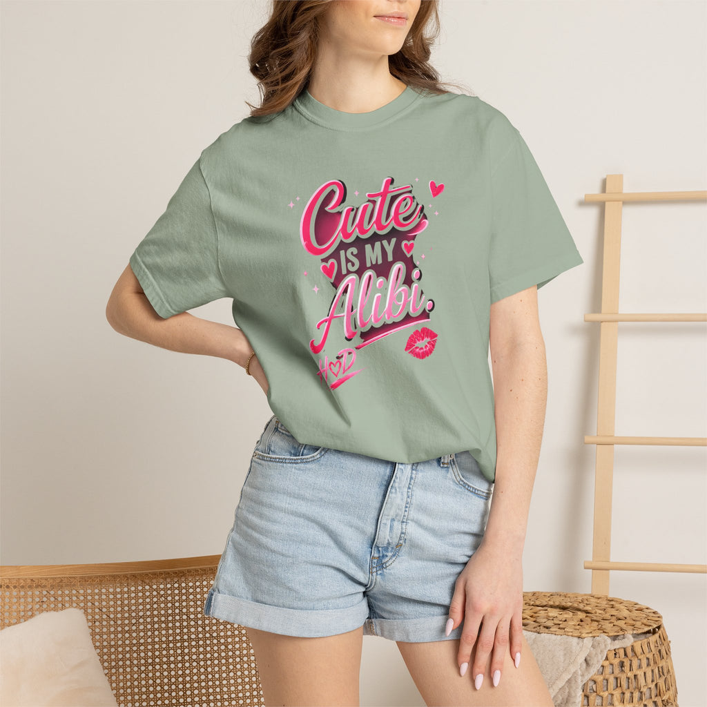 Harley Doo Cute Alibi T-Shirt — Pink Retro Script Graphic Tee