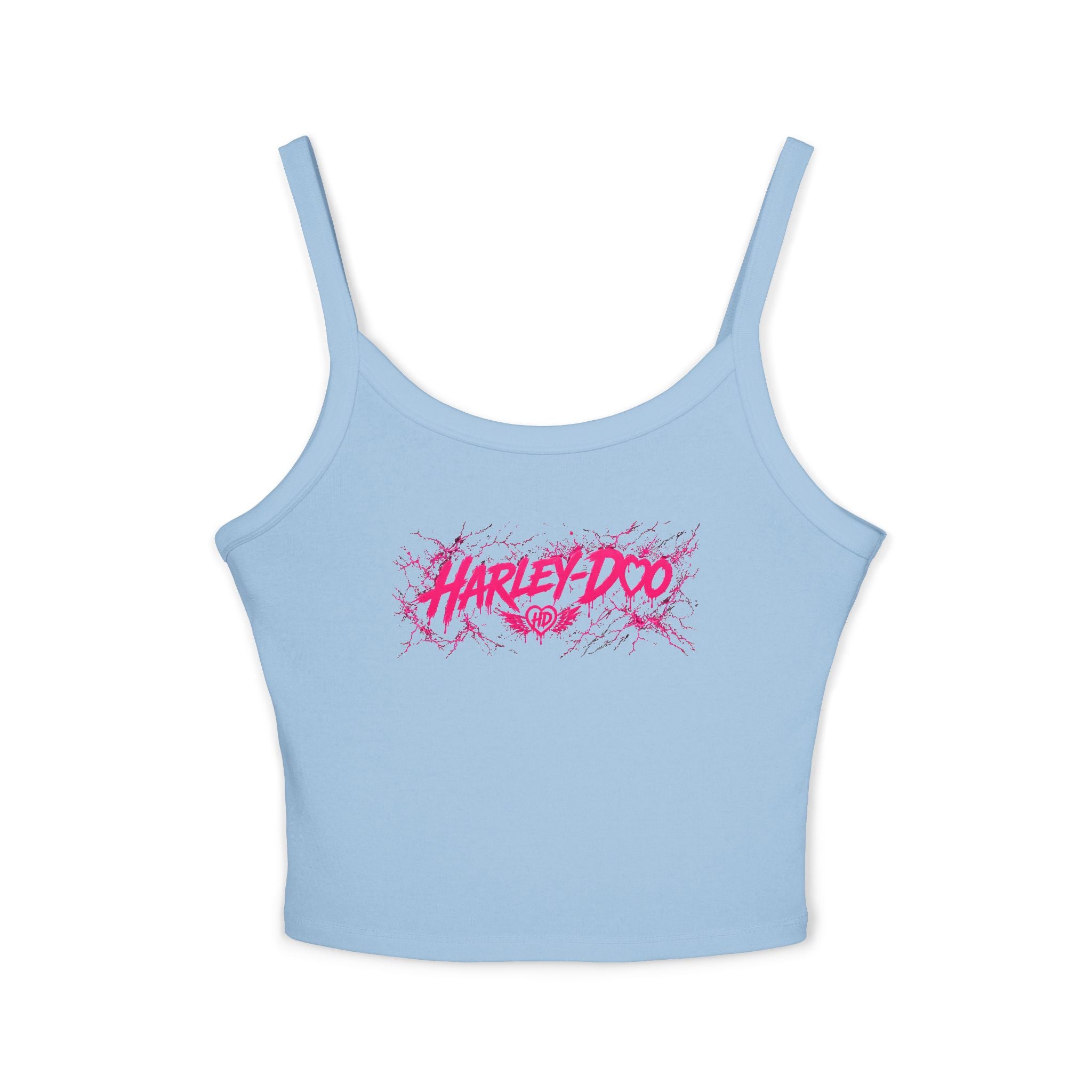 Harley Doo Grunge Logo Tank Top | Crop Spaghetti Strap