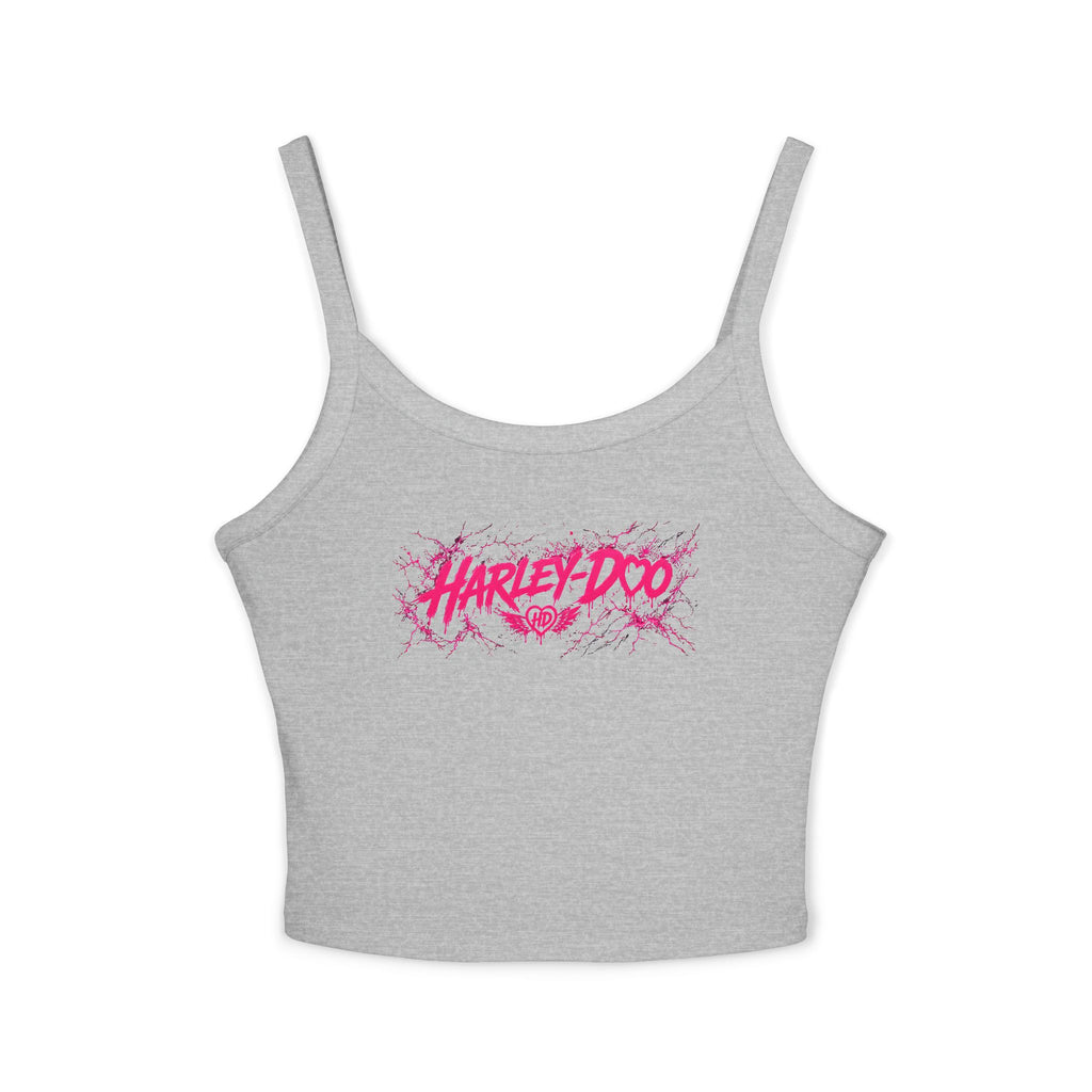 Harley Doo Grunge Logo Tank Top | Crop Spaghetti Strap