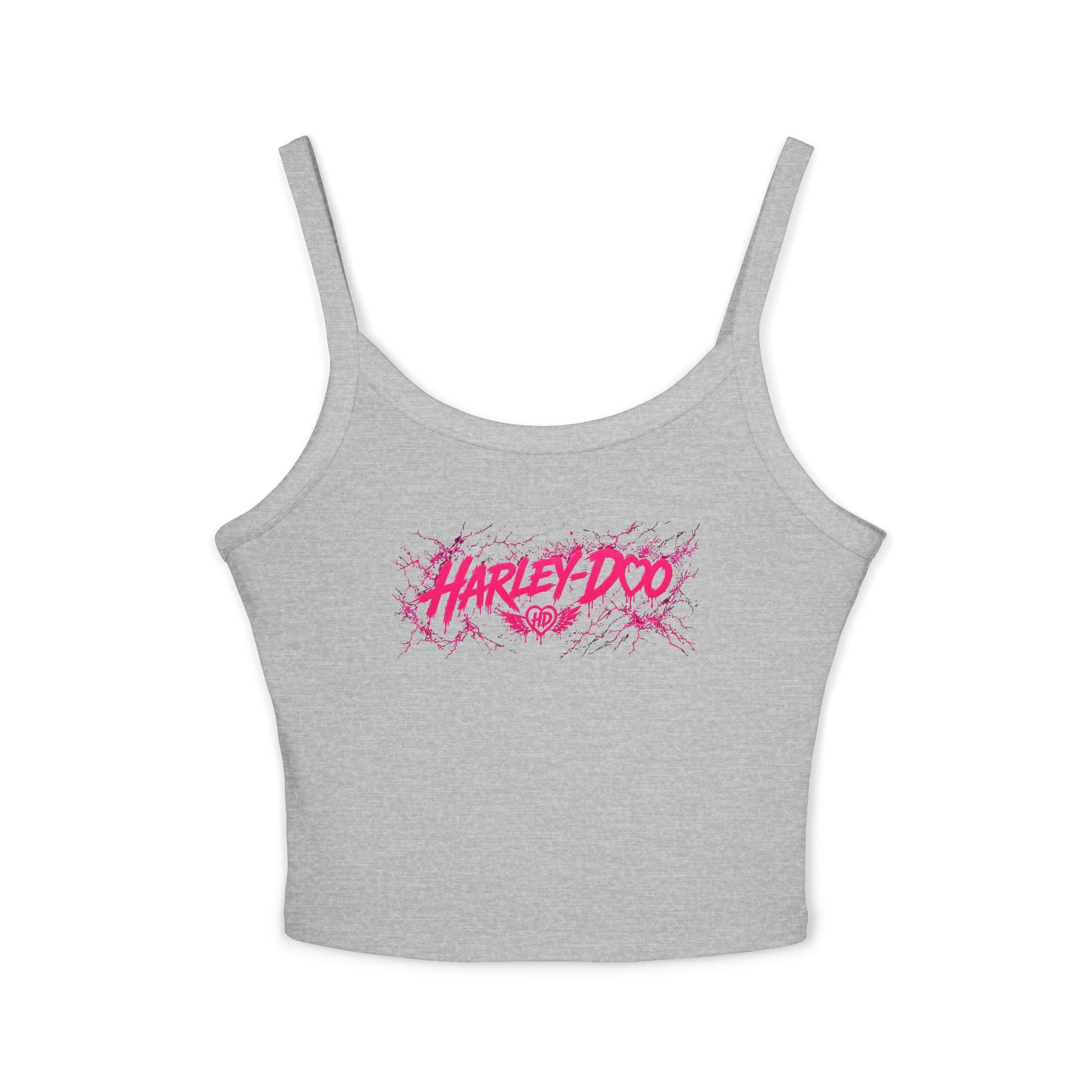 Harley Doo Grunge Logo Tank Top | Crop Spaghetti Strap