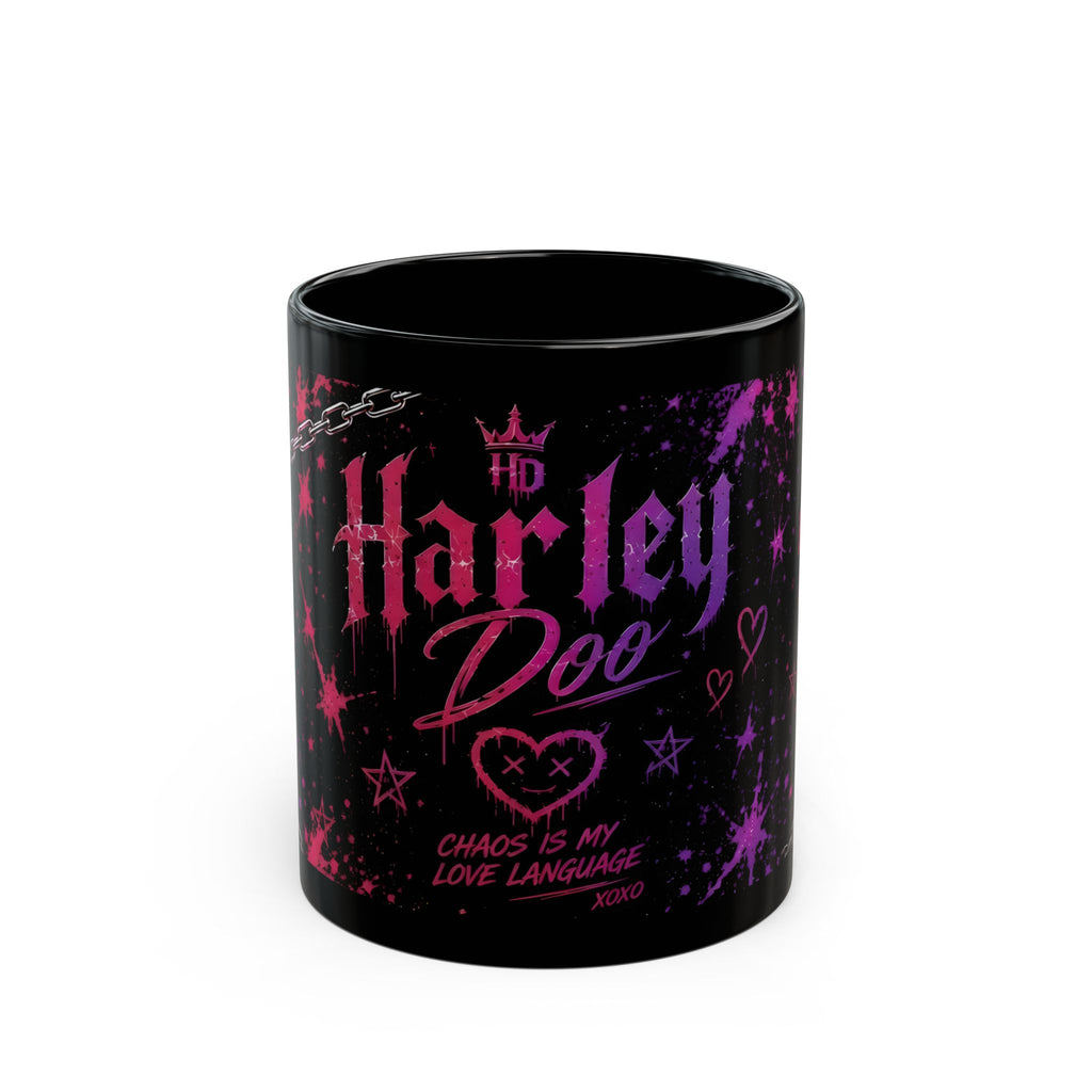Harley Doo logo mug | Black ceramic mug