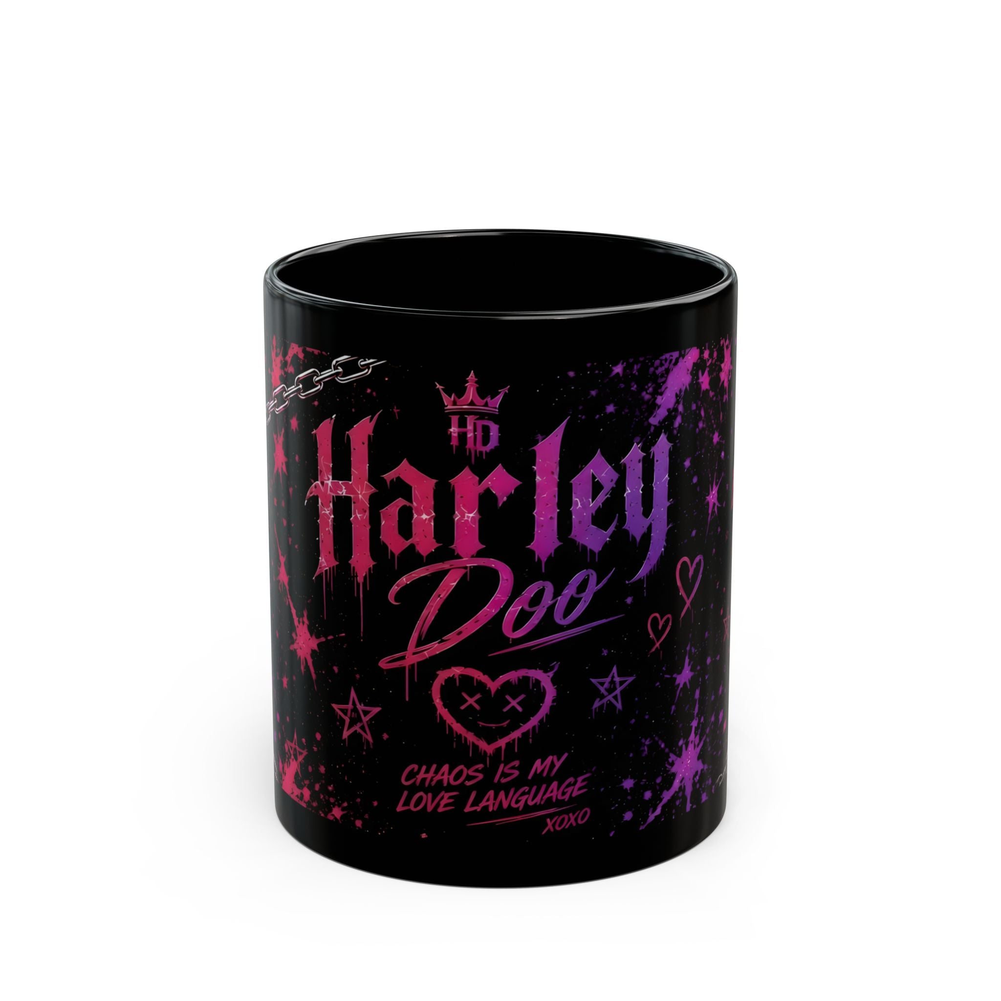 Harley Doo logo mug | Black ceramic mug