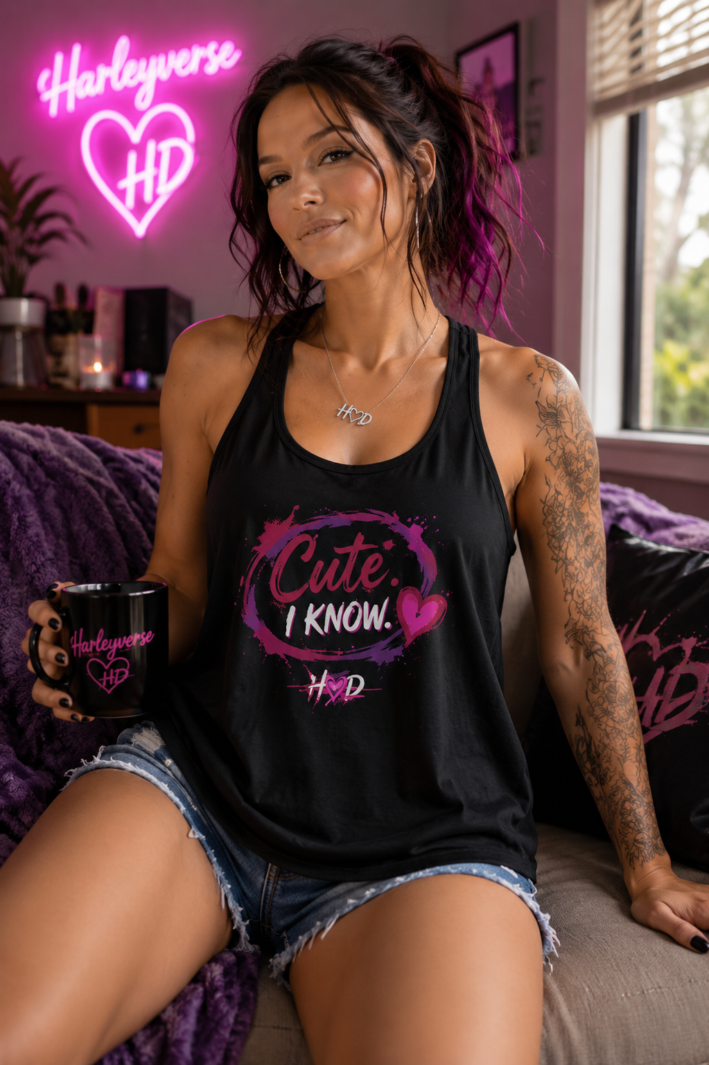 Cute Inside Racerback Tank Top — Women's Flowy Valentine Graphic