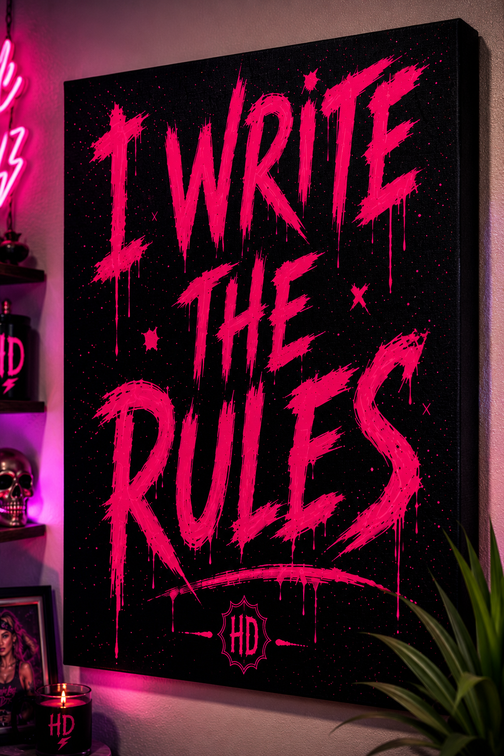 Harley Doo I Write The Rules canvas | Matte stretched wall art 20x16
