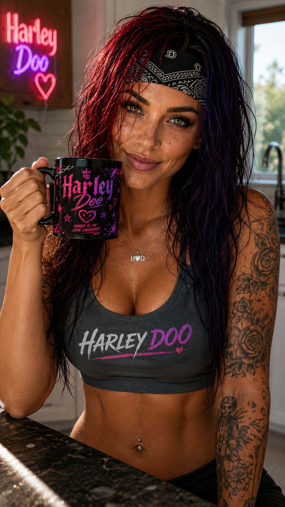 Harley Doo logo mug | Black ceramic mug