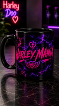 Harley Mania neon lightning Mug | Black ceramic coffee mug