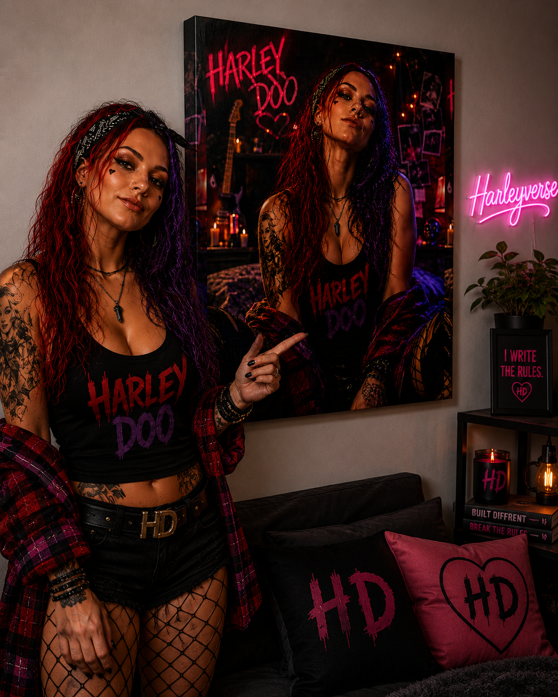 Harley Doo Pinup Art Canvas