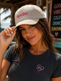 Harley Doo Drip Logo Cap | embroidered pink script, streetwear hat