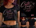 Cute Enough Crop Top — Women's Pink Script Graphic Tank