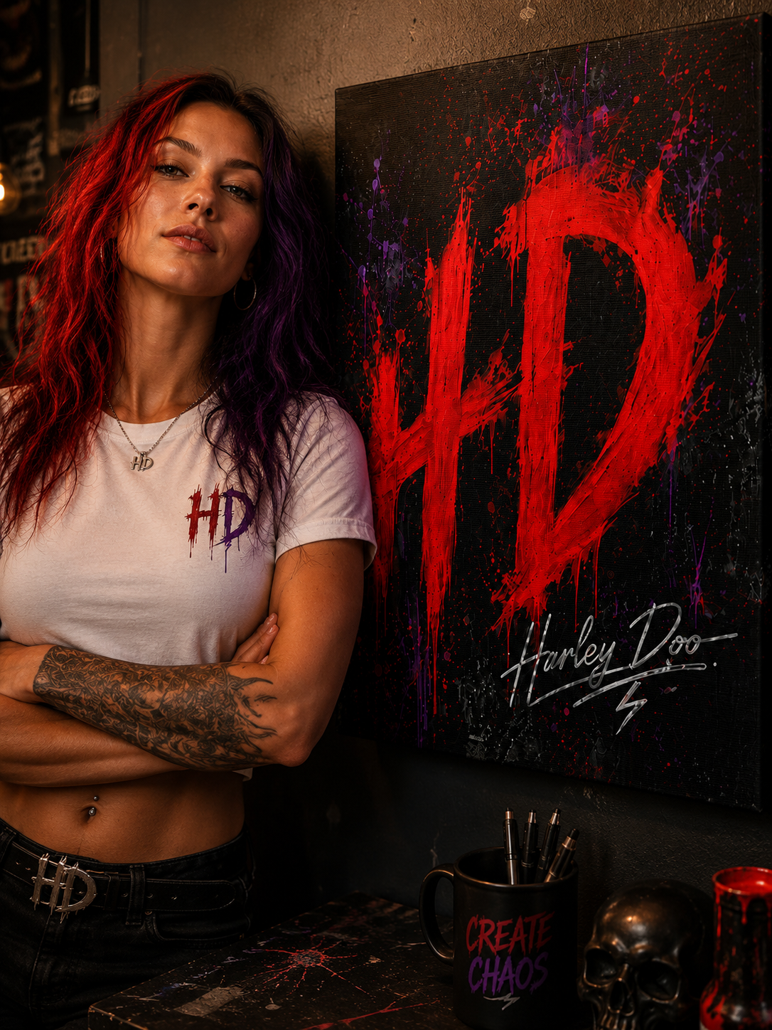 Harley Doo HD Painted Graffiti Matte Canvas 12x16