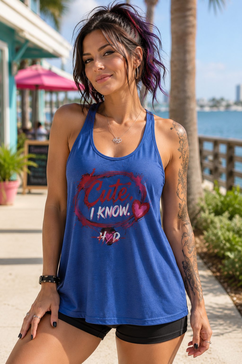 Cute Inside Racerback Tank Top — Women's Flowy Valentine Graphic