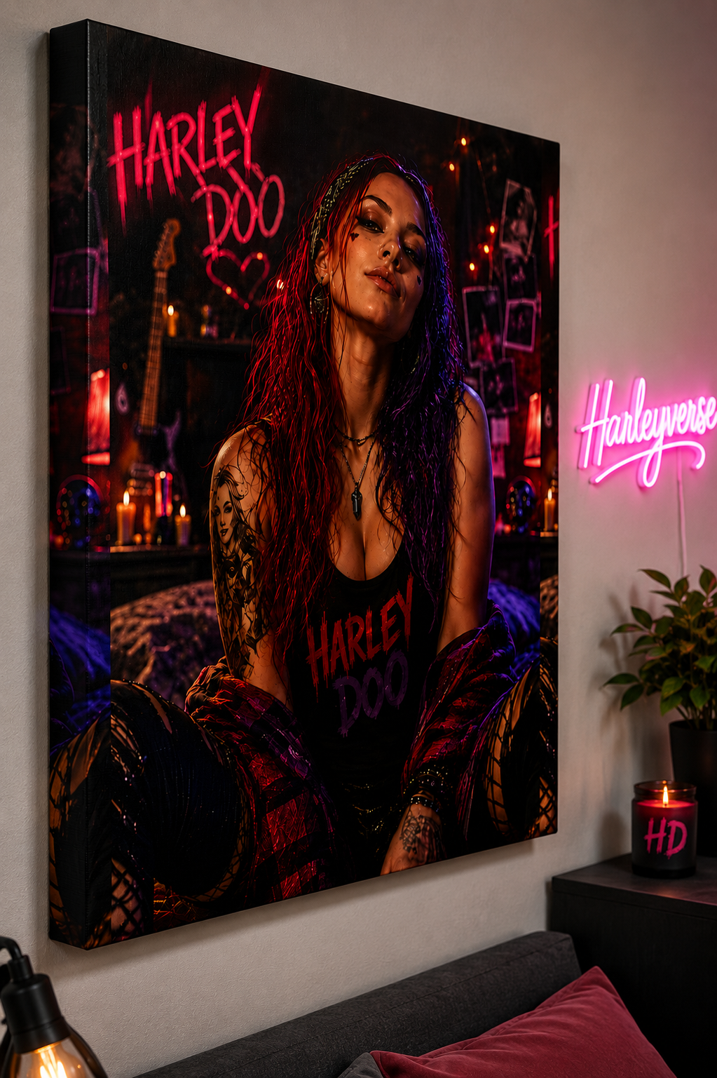 Harley Doo Pinup Art Canvas