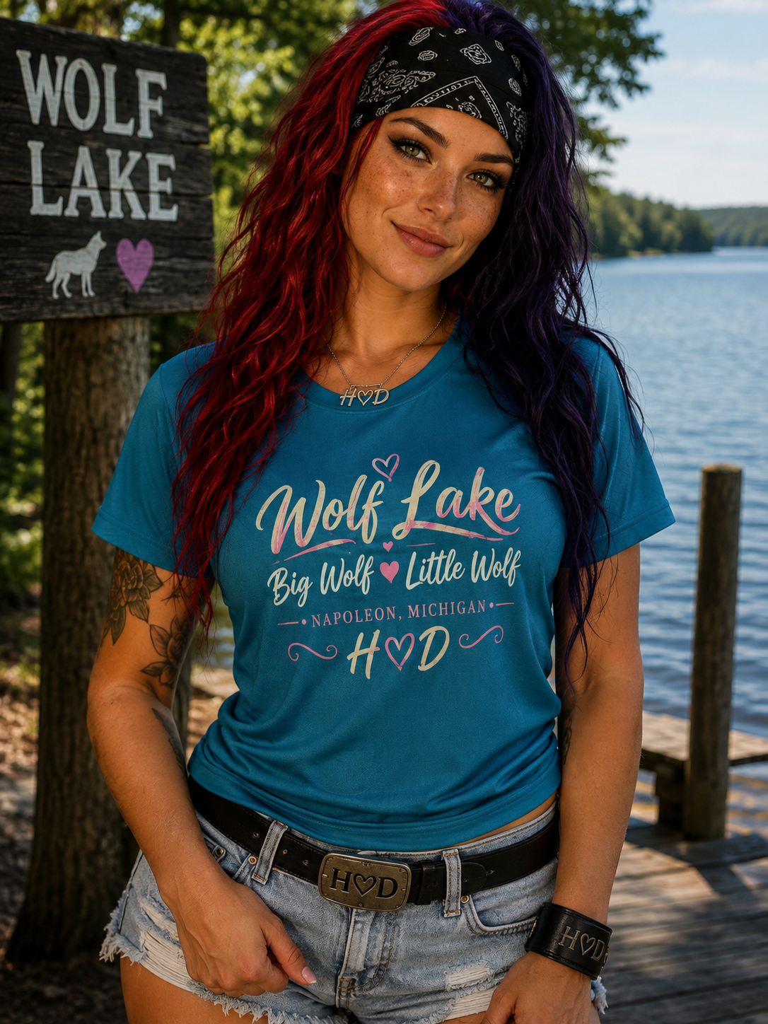 Wolf Lake HVD Comfort Tee — "Wolf Lake Day with You" Moisture‑Wicking Athletic Shirt
