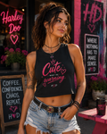 Harley Doo Cute Crop Top | Graphic Tank, Pink Script Heart Design