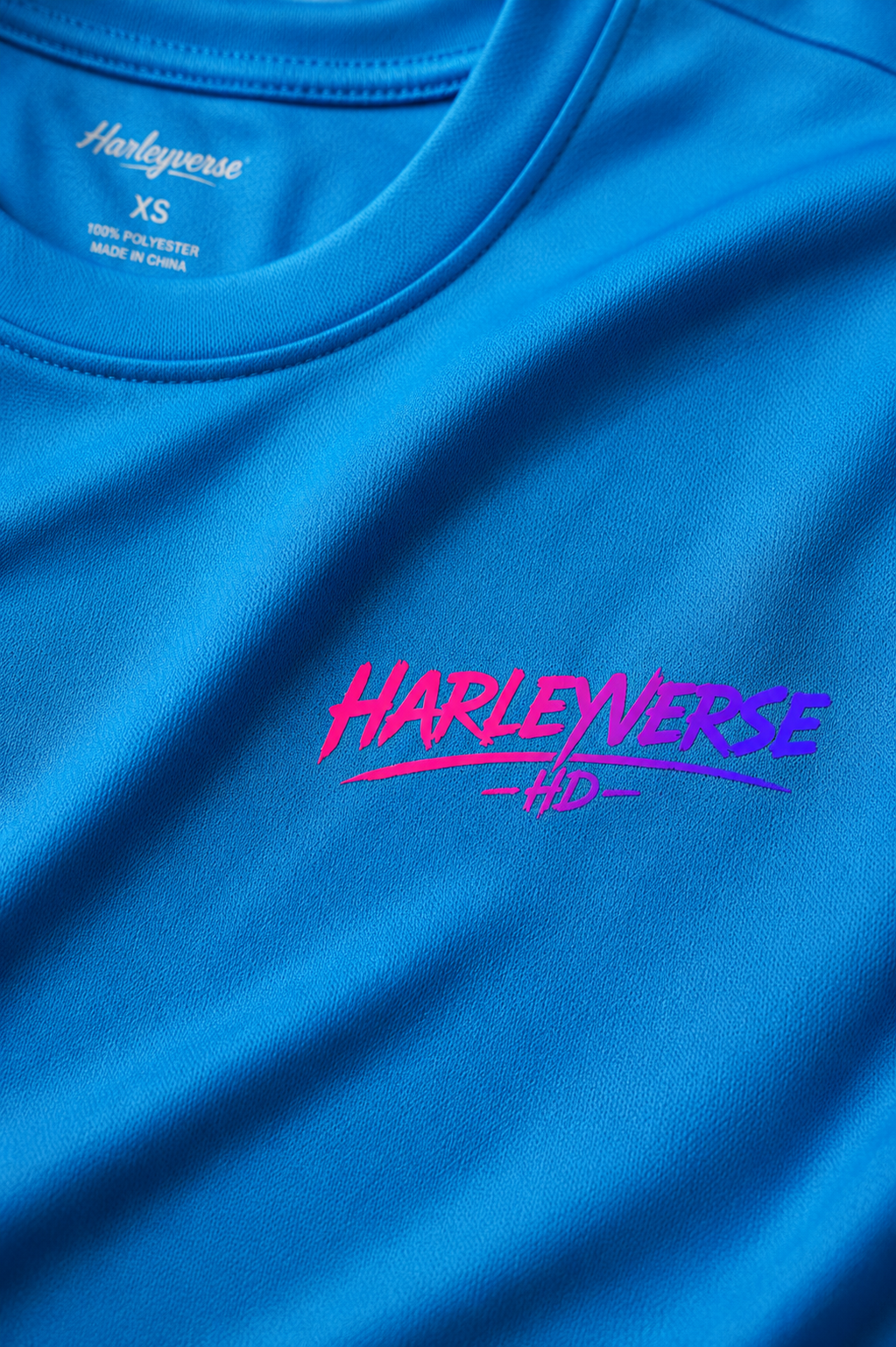 Retro Neon Harleyverse  'Hype Crew' Logo Tee | Moisture Wicking Shirt