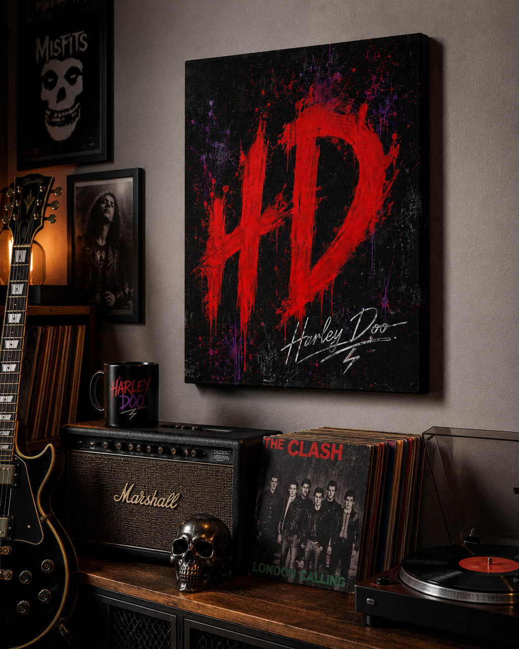 Harley Doo HD Painted Graffiti Matte Canvas 12x16