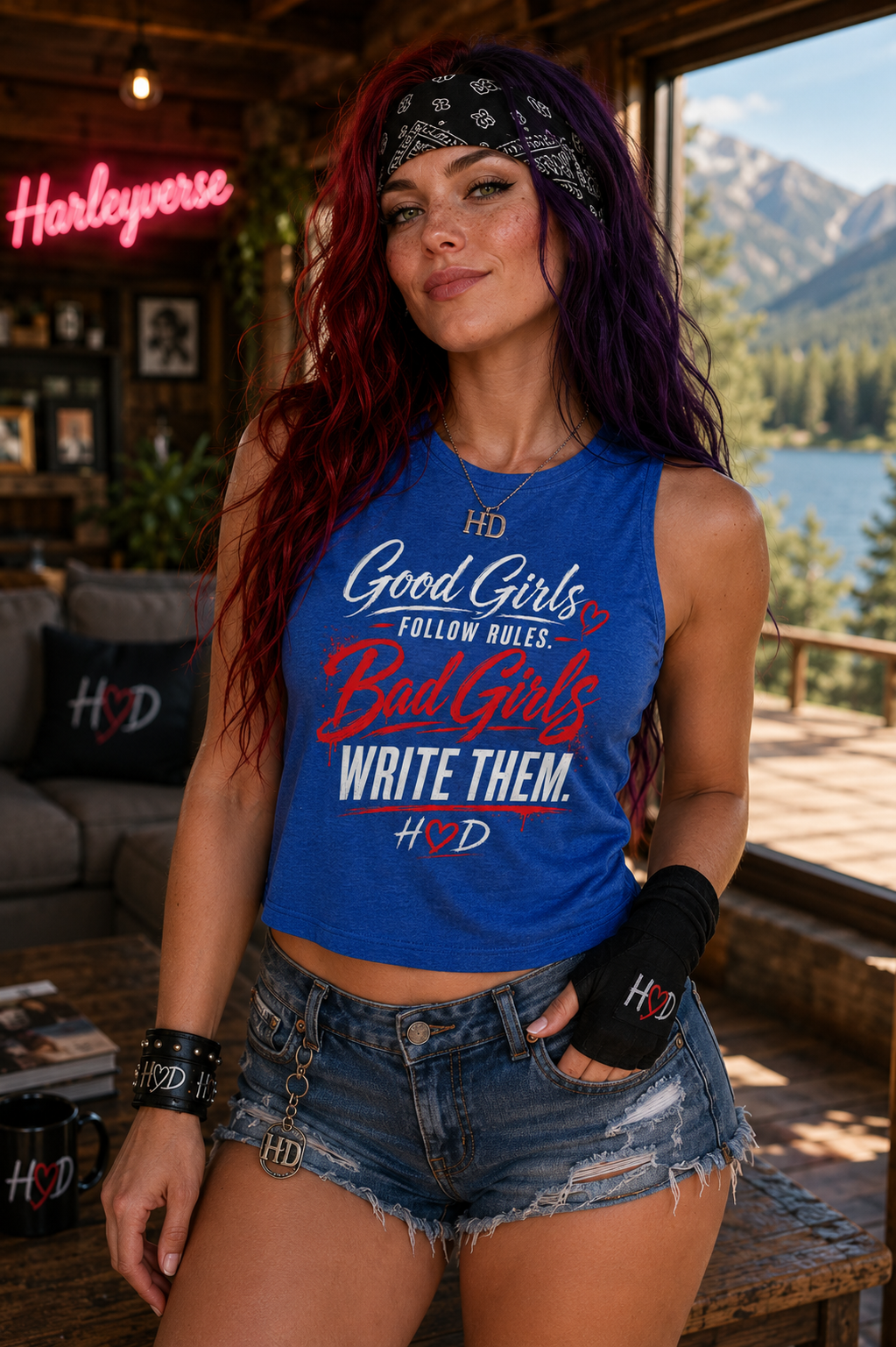 Harley Doo - Crop Top — “Good Girls Follow Rules, Bad Girls Write Them” Feminine Graphic Crop Top